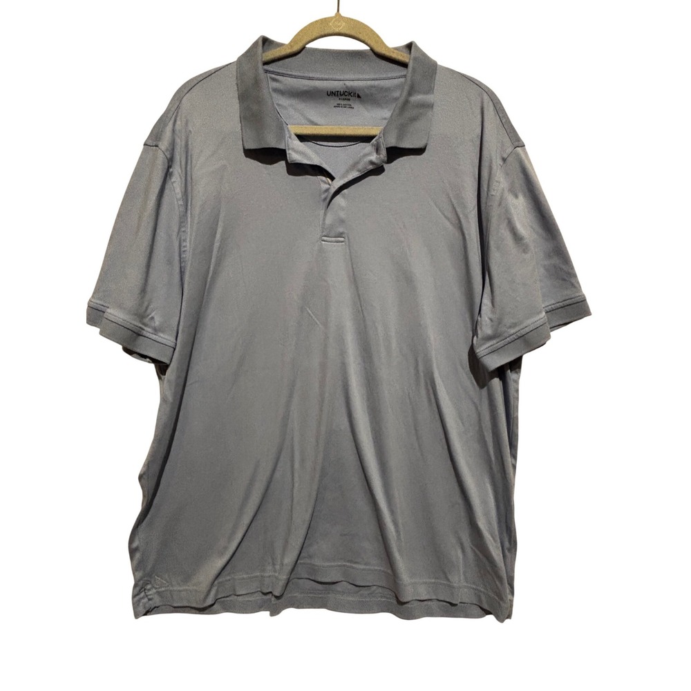 UNTUCKit Mens X Large Baby Blue Polo Shirt Golf Preppy Comfort Business Casual